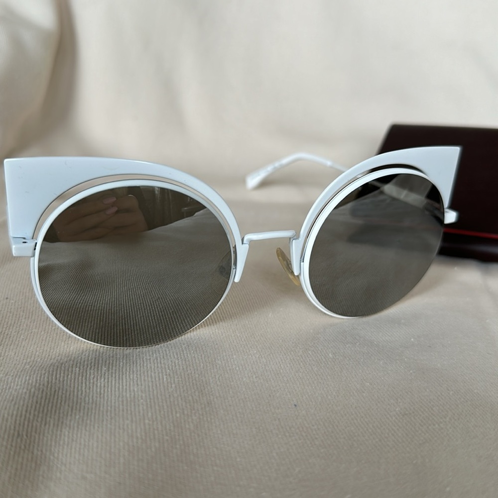 Fendi White Cat Eye Sunglasses